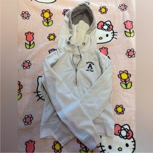 2000s white Abercrombie zip up hoodie